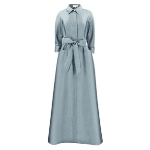 3/4 Sleeve Taffeta Shirtwaist Gown
