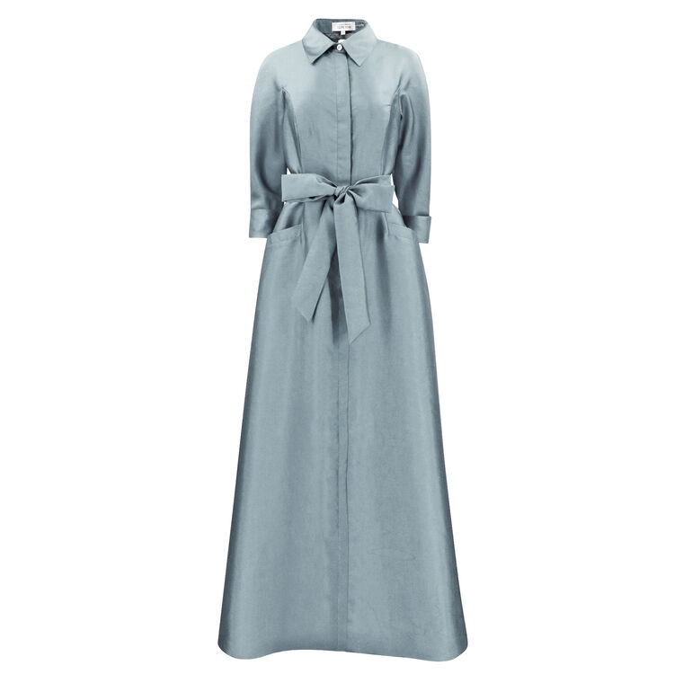 3/4 Sleeve Taffeta Shirtwaist Gown image number null