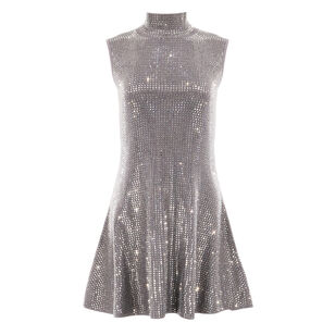 Sonnet Sleeveless Embellished High Neck Mini Dress
