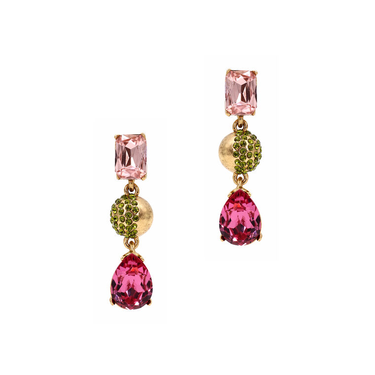 Half Pave Crystal Chandelier Earrings image number null