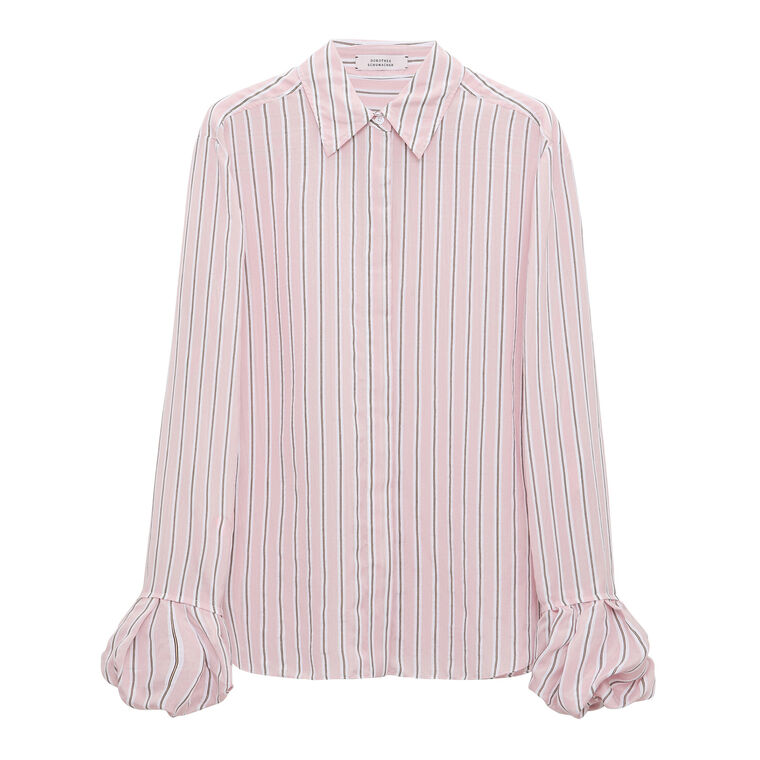 Striped Ease Long Sleeve Button-Down Blouse image number null