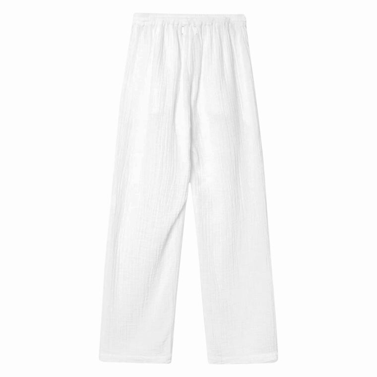Devon Straight-Leg Cotton Gauze Pull-On Pant image number null