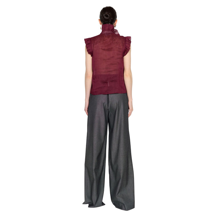 Marfa Cap Sleeve Silk Organza Top image number null
