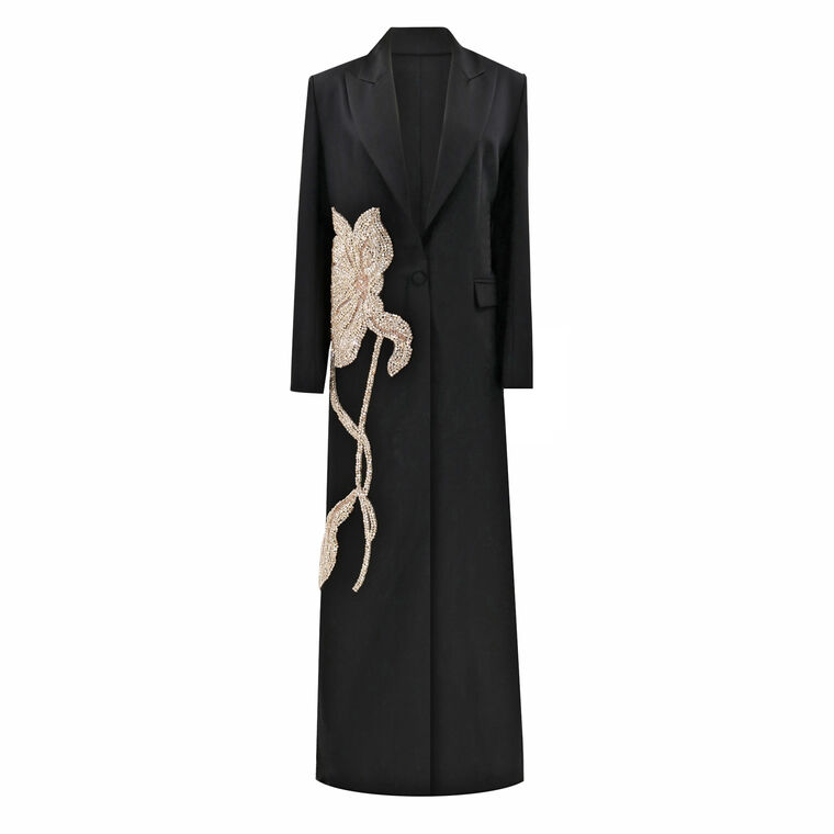 Eden Crystal Embellished Wool Coat image number null
