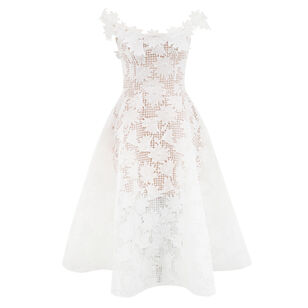 Valentina Off-The-Shoulder Lace Midi Dress