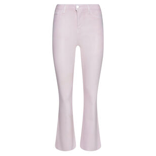 Kendra High-Rise Coated Cropped Flare Jean