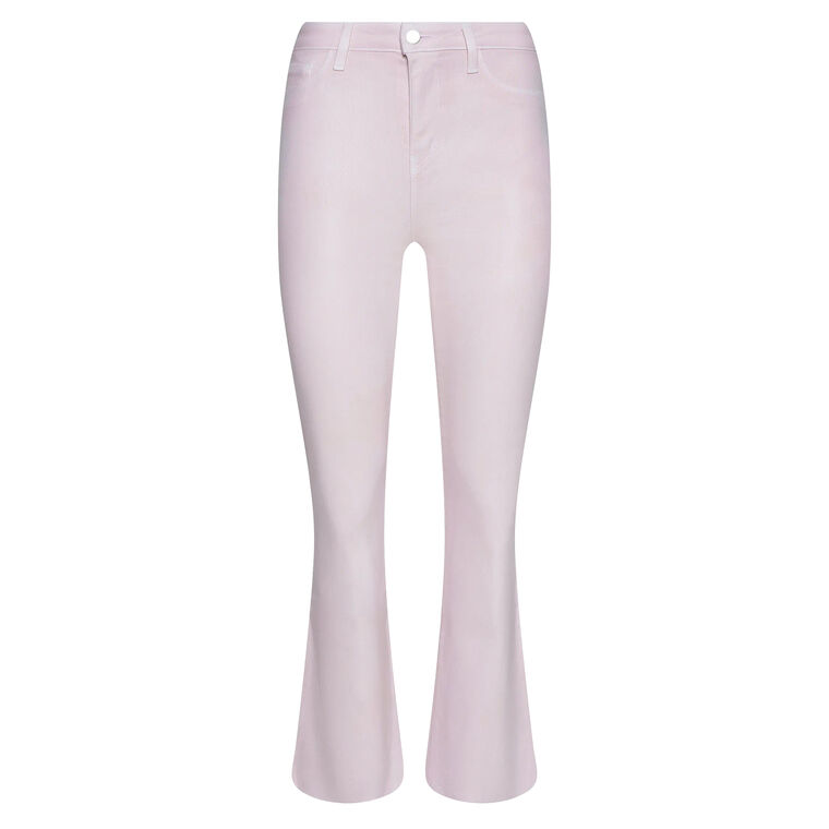 Kendra High-Rise Coated Cropped Flare Jean image number null