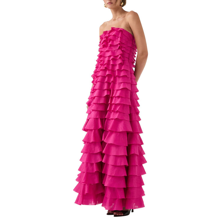 Fleur Strapless Pleated Gown image number null