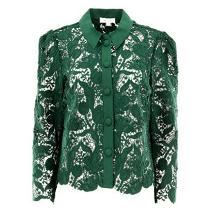 Tulip Garden Lace Long Sleeve Collared Blouse