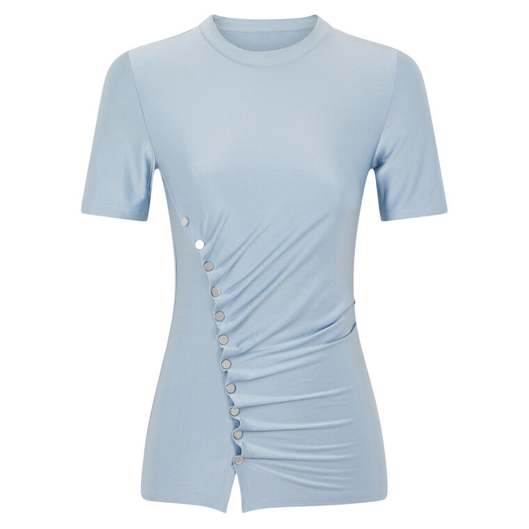 Drappe Pression Top With Silver Snaps image number null