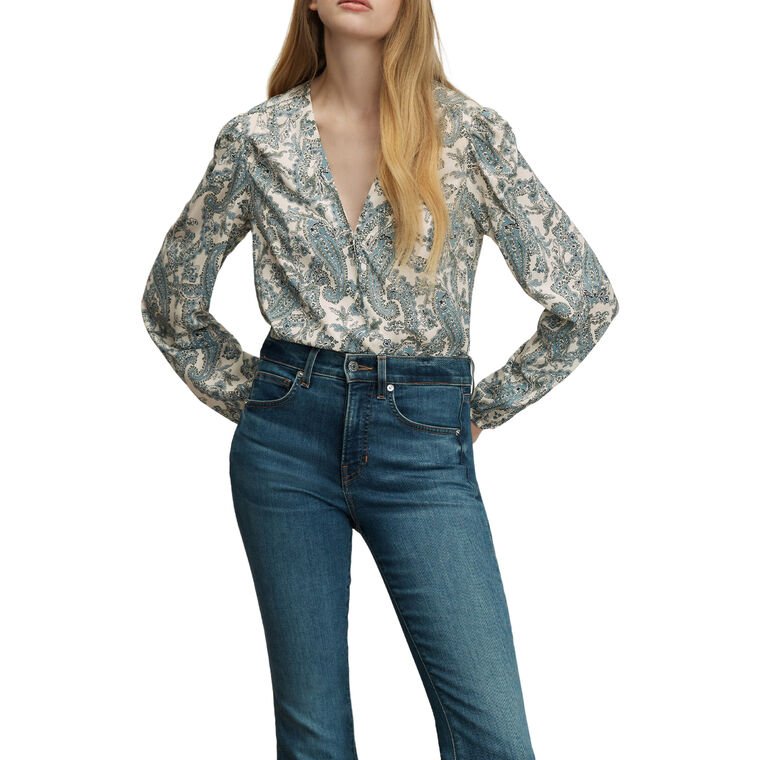 Farah Long Sleeve V-Neck Blouse image number null