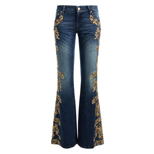 Emryn Embellished Ultra Low Rise Flare Jean