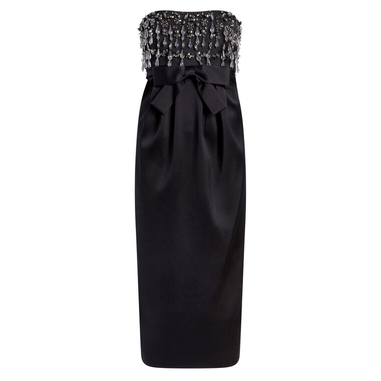 Zelina Layered Gemstone Strapless Midi Dress image number null