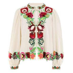 Wilhelmina Embellished Long Sleeve Top