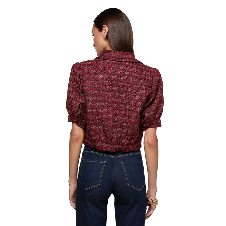 Cove Short Sleeve Cropped Tweed Jacket image number null