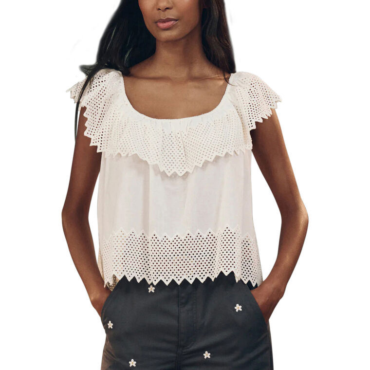 The Westport Top With Honeycomb Eyelet image number null