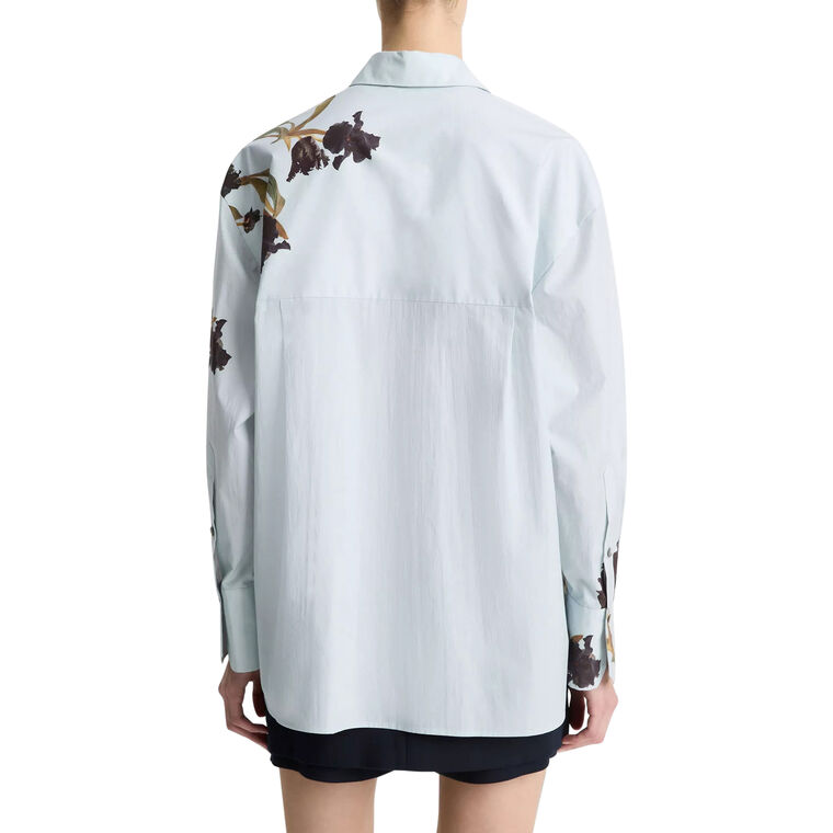 Placed Iris Cotton Button-Front Shirt image number null