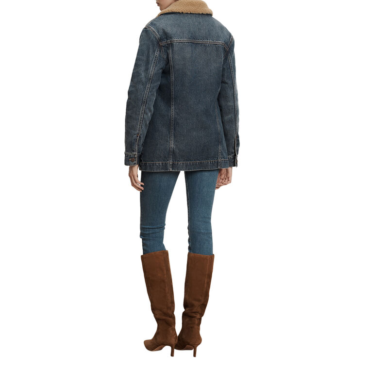 Donna Denim Jacket With Sherpa Lining image number null