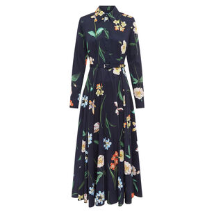 Zara Long Sleeve Belted Midi Shirtdress
