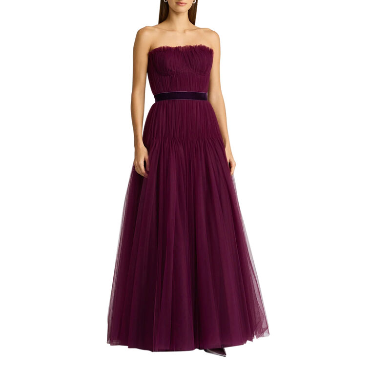 Pleated Tulle Couture Gown image number null