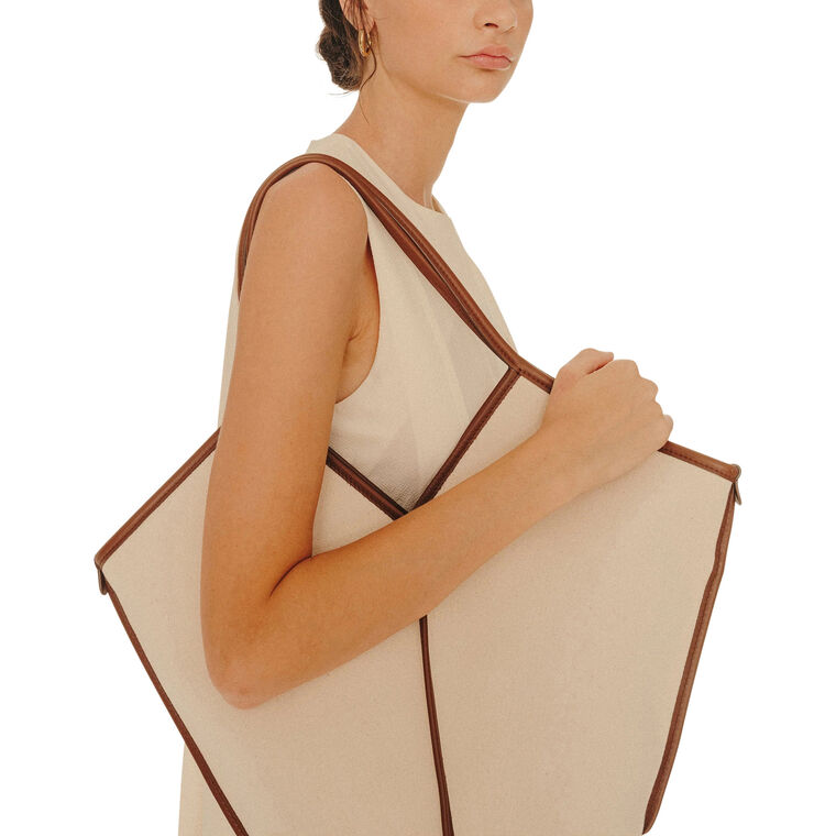Calella Leather-Trimmed Tote Bag image number null