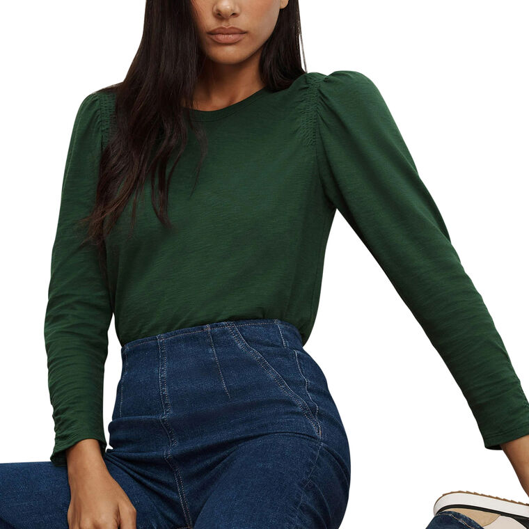 Bouvet Smocked Shoulder Long Sleeve T-Shirt image number null