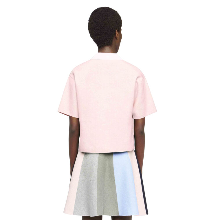 Cropped Knitted Polo Top image number null