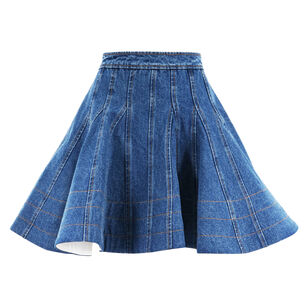 Kalle Godet Denim Mini Skirt