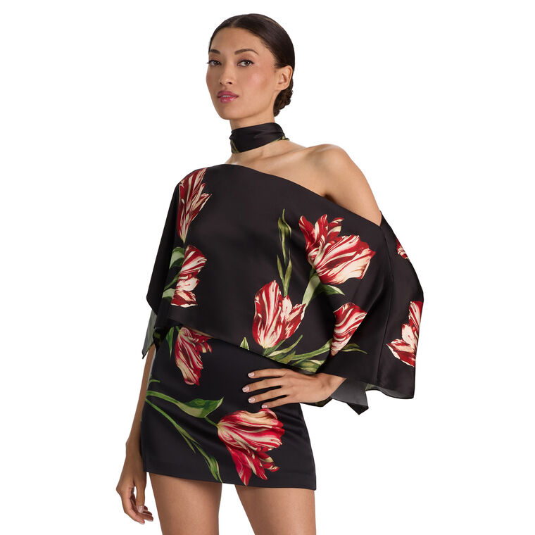 Rita Draped Top With Scarf image number null