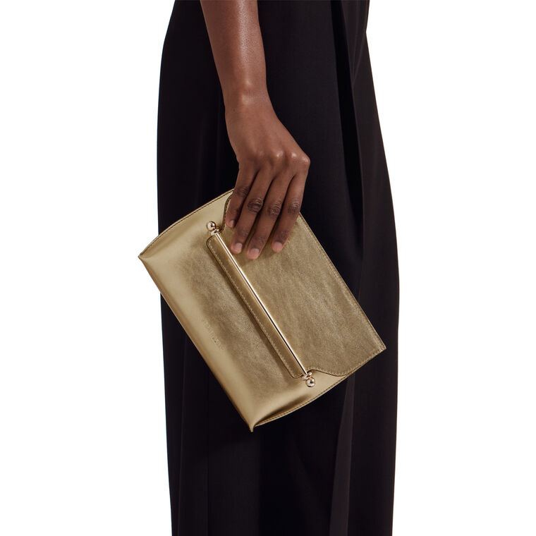 Metallic Foil Leather Stylist Clutch image number null