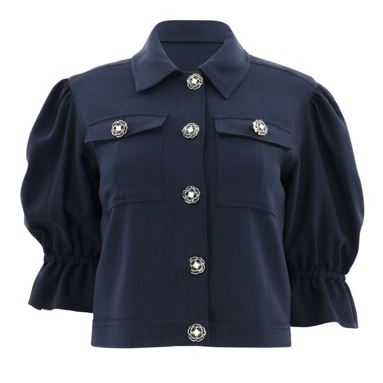 Julieta Cropped Collared Jacket image number null