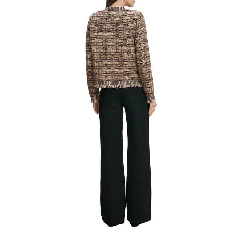 Sariyah Textured Fringe Knit Jacket image number null