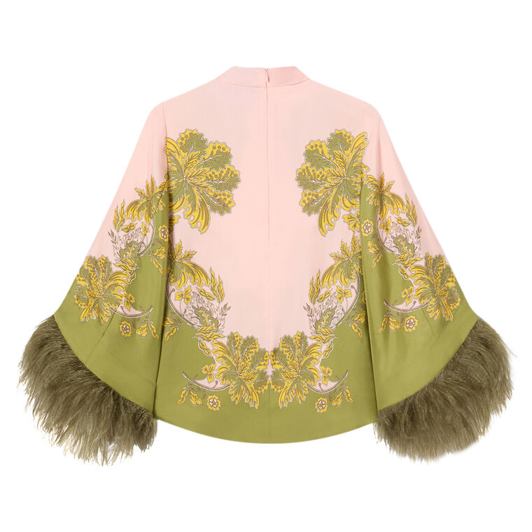 Make An Exit Silk Top With Feathers image number null