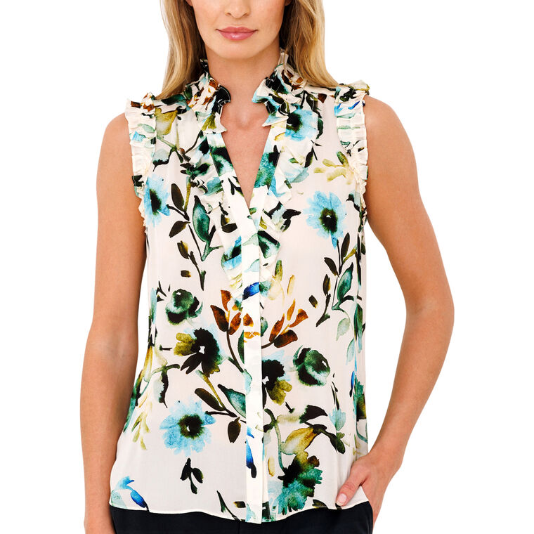 Go Spring Soiree Sleeveless Printed Blouse image number null