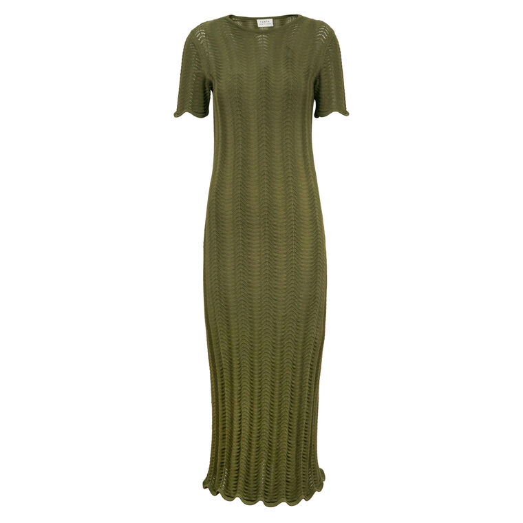 Leighton Short Sleeve Knit Midi Dress image number null