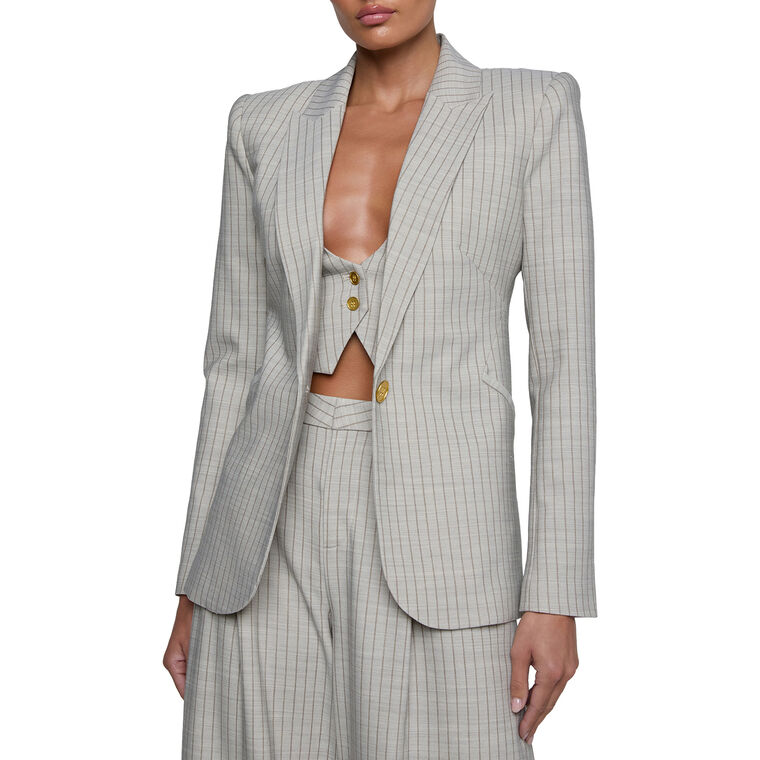 Sheila Structured Pinstripe Blazer image number null