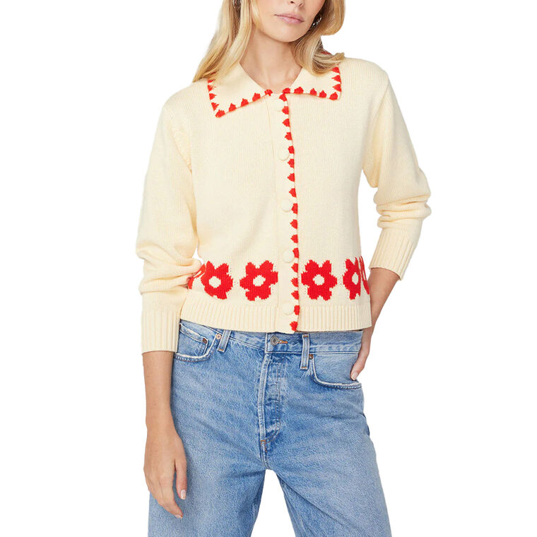 Polly Tiled Floral Knit Cardigan image number null