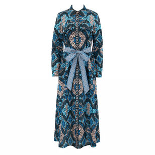 Bassa Belted Long Sleeve Midi Dress
