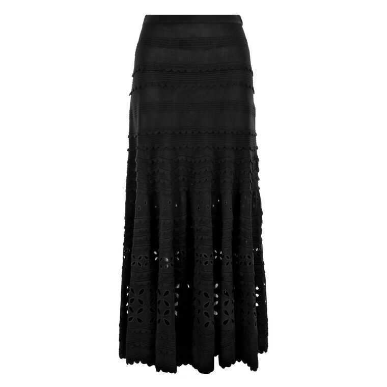 Annisa Eyelet Knit Midi Skirt image number null
