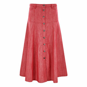 Veena Button-Down Midi Skirt