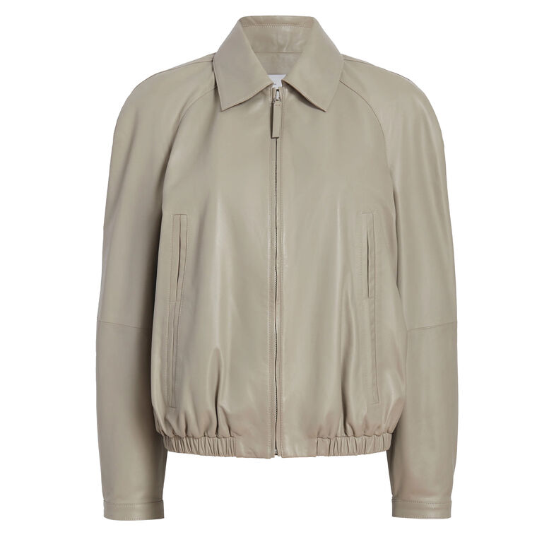 Beck Leather Bomber Jacket image number null