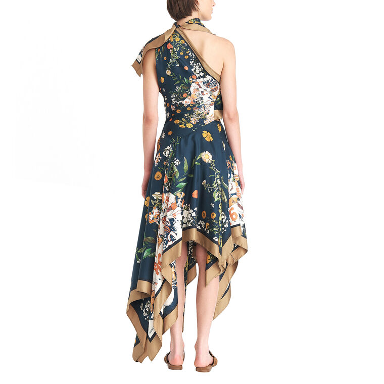 Scarf Sleeveless Midi Dress In Football Print image number null