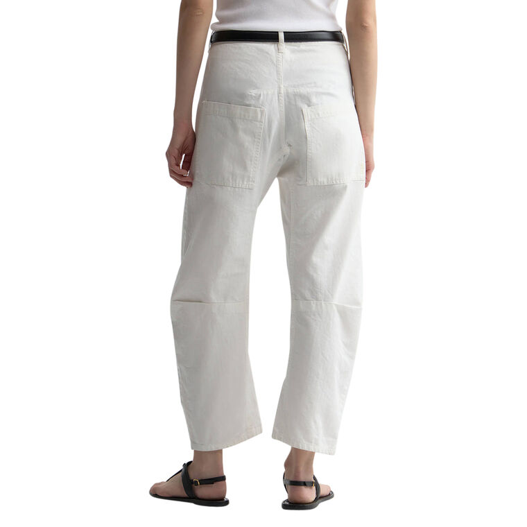 Shon Wide-Leg Herringbone Mid-Rise Barrel Leg Pant image number null