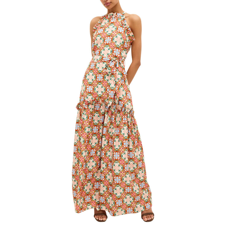 Keenan Halterneck Ruffle Maxi Dress image number null
