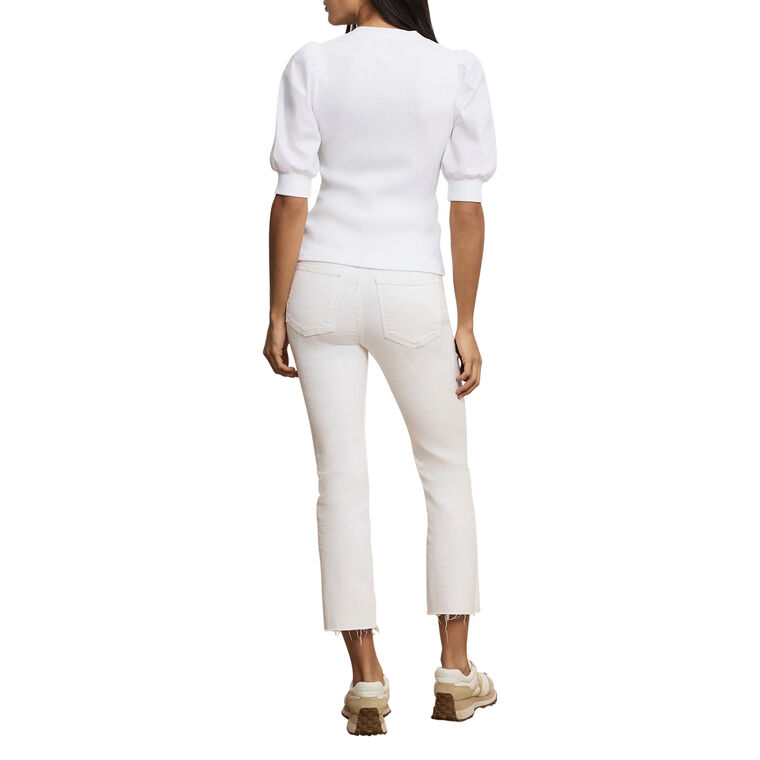 Coralee Ribbed Knit Puff Sleeve Top image number null