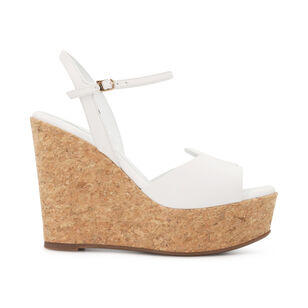 Nizza Leather Buckle Cork Wedge Sandal