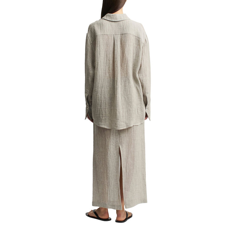 Mollie Long Sleeve Oversized Button Down Top image number null