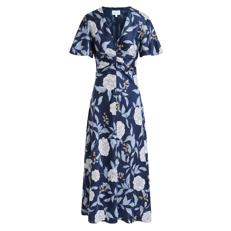 Daphne Short Sleeve V-Neck Midi Dress image number null