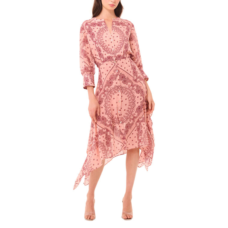 Solmaz Handkerchief Hem Midi Dress image number null