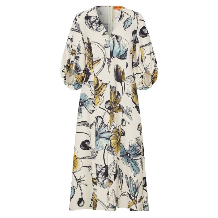 Three-Quarter Sleeve Midi Dress image number null